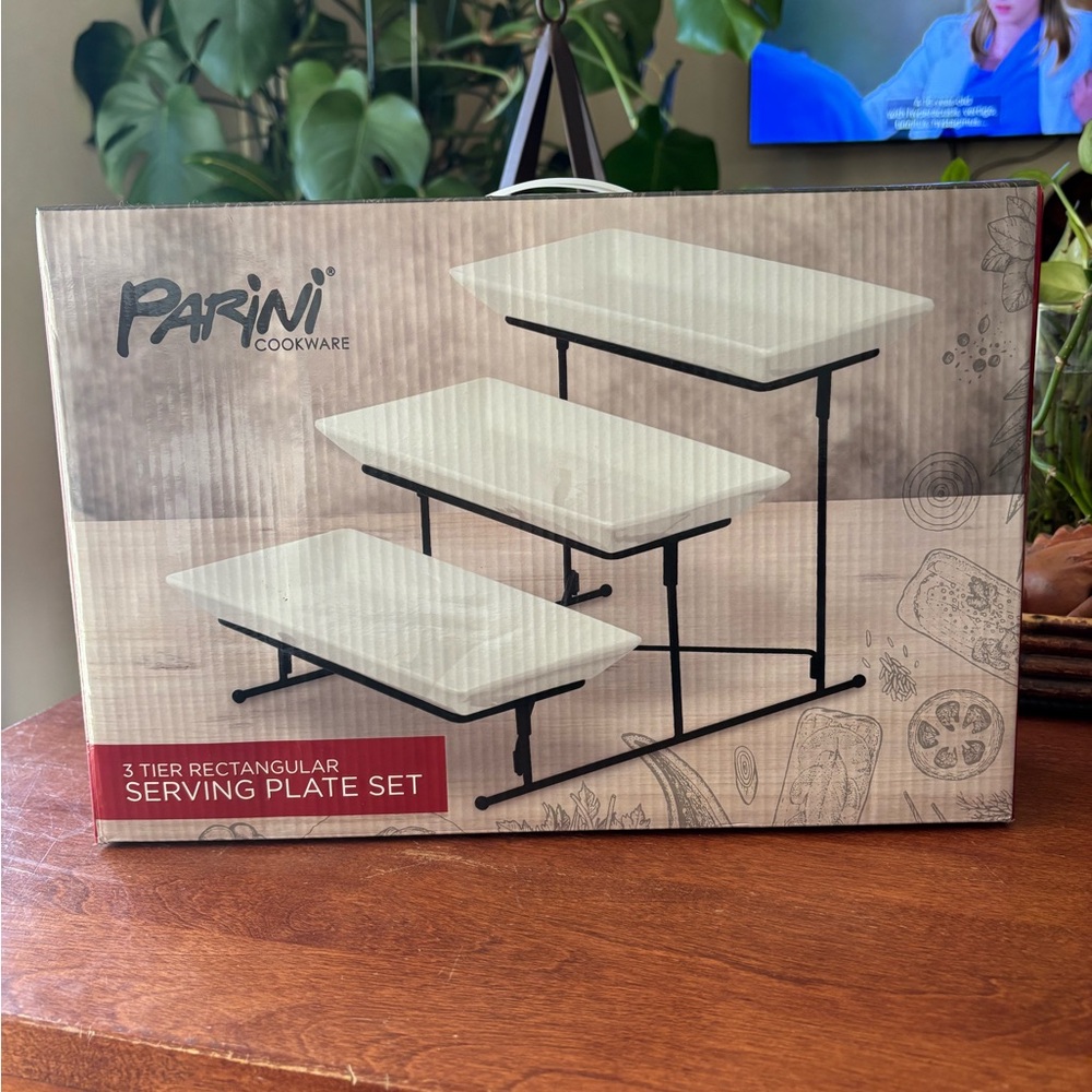 Parini Cookware 3 Tier Rectangular Serving Plate Set. NIB